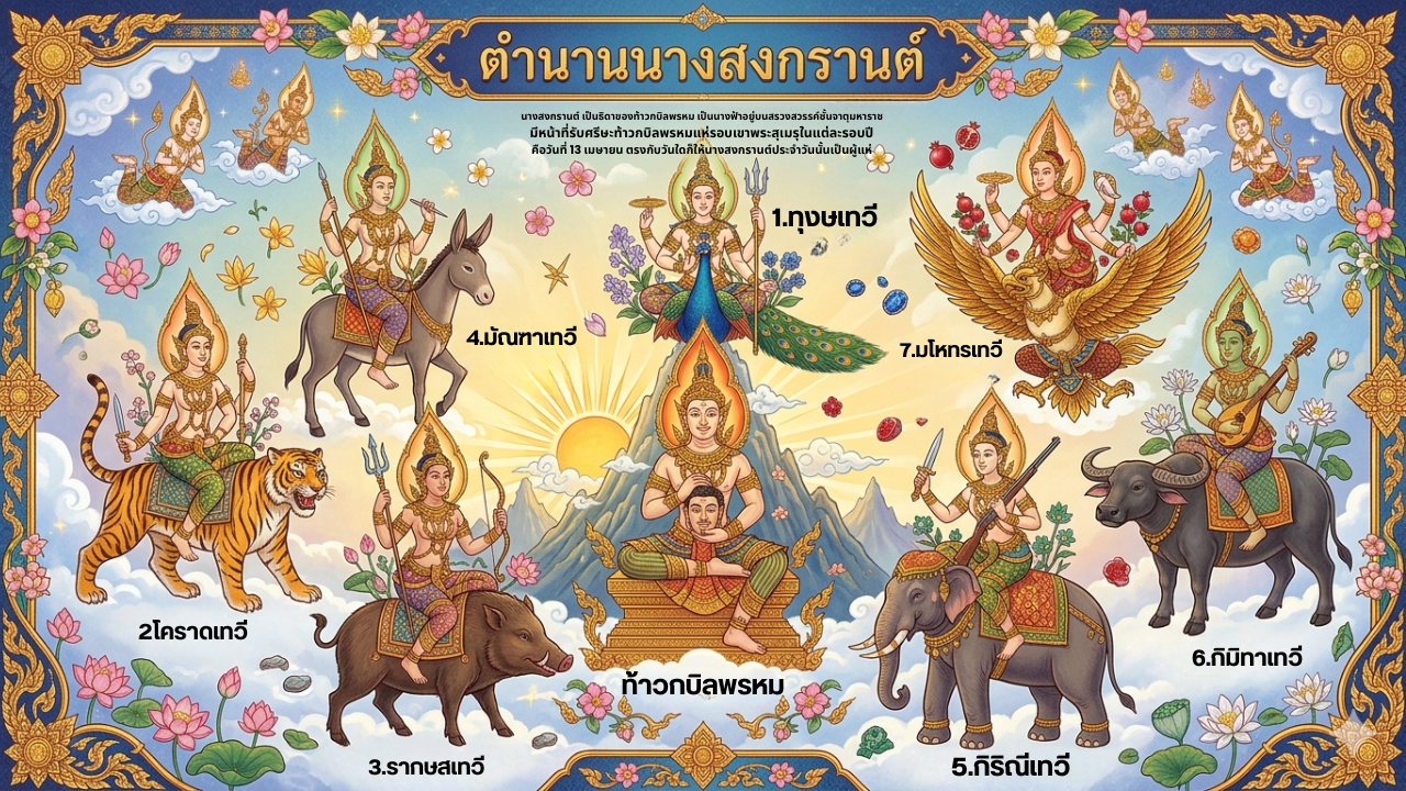 นางสงกรานต์ทั้ง 7 ของท้าวกบิลพรหม